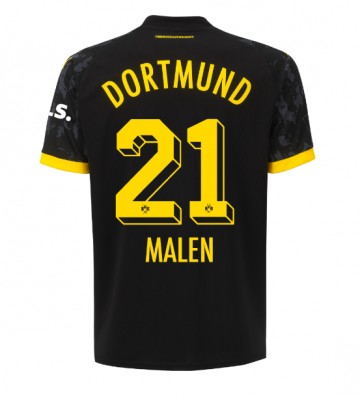 Borussia Dortmund Donyell Malen #21 Vieraspaita 2023-24 Lyhyet Hihat